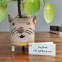 Personalised Teacher Gift Pencil Pot Planter Cat, thumbnail 2 of 6