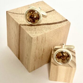Wood And Silver Cufflinks, 2 of 4