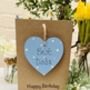 Personalised Dad's Birthday Card Wooden Heart, thumbnail 2 of 3