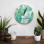 Tropical Leaf Personalised Wall Clock, thumbnail 2 of 5