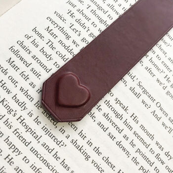 Leather Bookmark With A Heart Symbol, 2 of 5