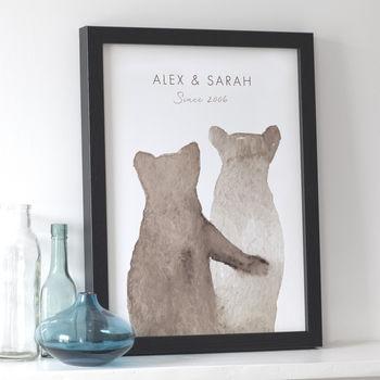 Personalised Bear Couple Print, 2 of 5