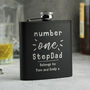 Personalised Number One Black Hip Flask, thumbnail 4 of 4