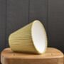 Ochre Linen Stitch Candle Clip Lampshade, thumbnail 3 of 3
