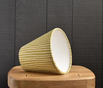 Ochre Linen Stitch Candle Clip Lampshade, 3 of 3