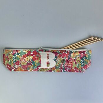 Liberty Print Initial Knitting Needle Case, 5 of 5