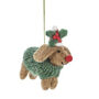 Felt Rudolph Dachshund Dog Christmas Decoration, thumbnail 2 of 2