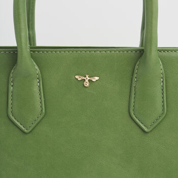 Green Garden Floral Structured Tote Bag Medium, 3 of 8