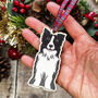 Collie Dog Hanging Wooden Christmas Decoration, thumbnail 1 of 6