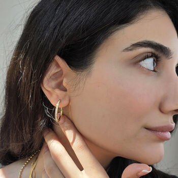 20mm Small Round Dainty Gold Plated Hoops With Crystals, 4 of 6
