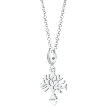 Sterling Silver Tree Charm Necklace, 2 of 8