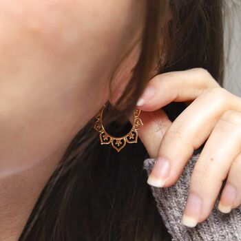 18k Gold Plated Brass Marrakesh Hoops, 4 of 5