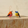 Christmas Bristle Bird Decoration, 9cm Blue, thumbnail 1 of 2