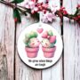 Personalised Cute Cactus Couple Love Decoration G, thumbnail 1 of 2