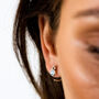 Holi Jewel Birthstone Silver Stud Hoop Earrings, thumbnail 1 of 6