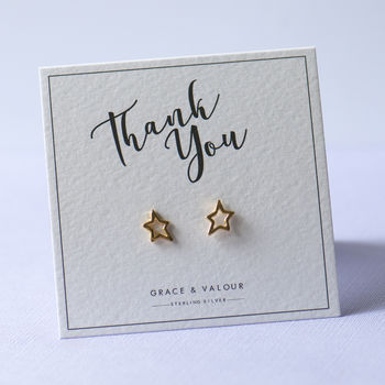 Teacher Thank You Gold Star Stud Earrings, 2 of 10
