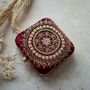 Mahiya Maroon Velvet Square Clutch, thumbnail 2 of 3