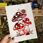 Foil Fairy Tale Toadstool Mushroom Foil Print A5, thumbnail 1 of 6