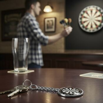 Personalised Dartboard Darts Key Chain/Keyring, 7 of 11