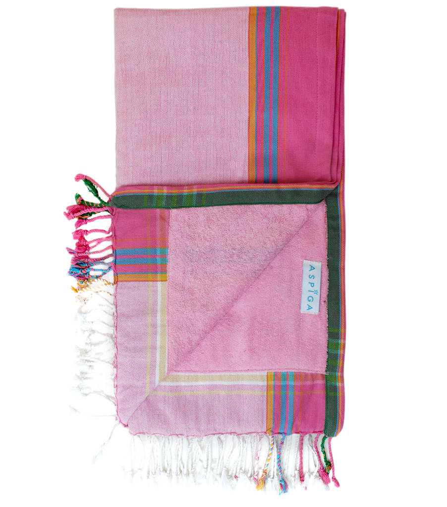 kisuma pink kikoy towel by aspiga | notonthehighstreet.com