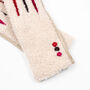 Cream Boucle Gloves With A Pop Of Colour, thumbnail 3 of 5