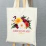 Autumnal Bridal Party Personalised Wedding Tote Bag, thumbnail 2 of 6