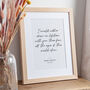 Lyric, Quote Or Vows Snippet Cotton Anniversary Print, thumbnail 1 of 3