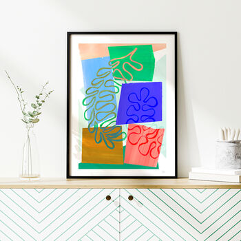 Colour Block Abstract Leaf Art Print, 3 of 11