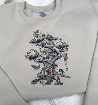 Cottagecore Garden Gnome Embroidered Sweatshirt, 4 of 6