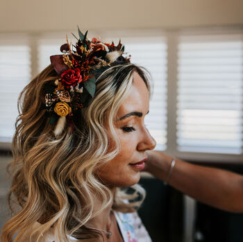 Boho Bridal Flower Crown, 5 of 9