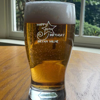 80th Birthday Shooting Star Pint Glass, 5 of 7