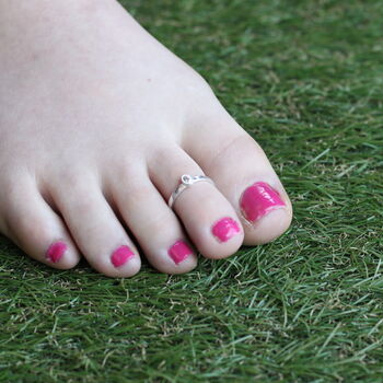 Pure Silver Adjustable Slim Bichiya Toe Ring, 2 of 8