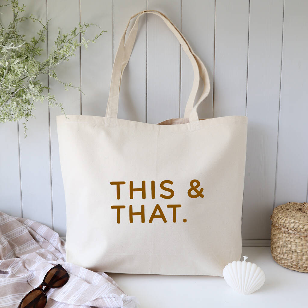 This And That Large Cotton Shopping Bag By Word Up Creative