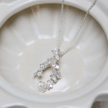 Silver Forget Me Not Cluster Necklace, 5 of 10