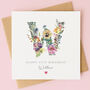Personalised Wildflower Initial Birthday Card, thumbnail 2 of 7