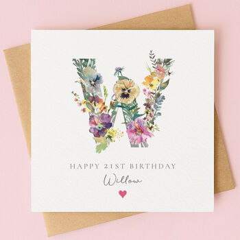 Personalised Wildflower Initial Birthday Card, 2 of 7