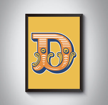 D Capital Letter Bold Carnival Circus Art Print, 3 of 4