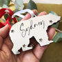 Silver Polar Bear Personalised Christmas Decoration, thumbnail 2 of 2