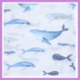 Muslin Swaddle Baby Gift Blanket Sea Whale X Large, thumbnail 1 of 3