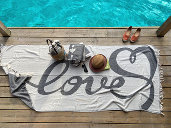 Personalised Love Texted Throw, Gift Towel Set For Couples, 10 of 11