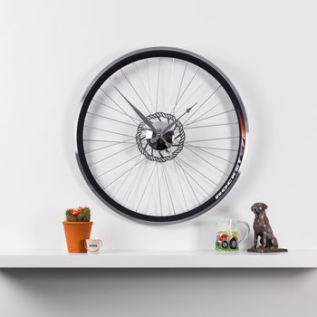 Handmade Racing Bike Wheel Clock With Brake Disc Large, 4 of 8
