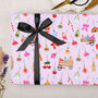 Three Sheets Lilac Christmas Decorations Wrapping Paper, thumbnail 1 of 2