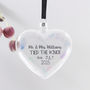 Personalised 'Wedding' Watercolour Flat Heart Bauble, thumbnail 1 of 5