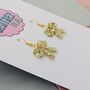 Ribbon Bow Mini Glitter Resin Earrings, thumbnail 5 of 12
