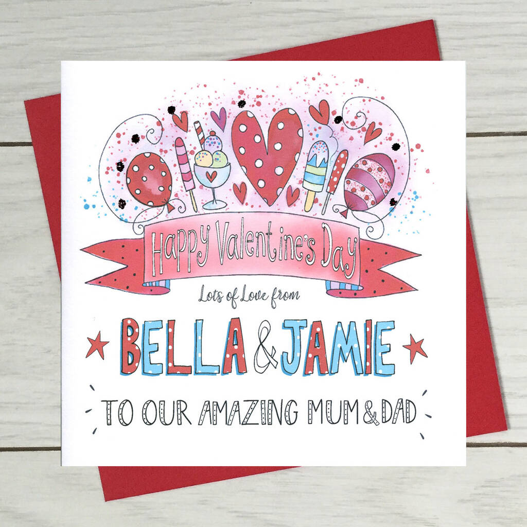 Mum And Dad Valentine's Card By Claire Sowden Design