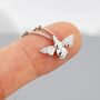 Tiny Bumble Bee Pendant Necklace In Sterling Silver, thumbnail 2 of 12