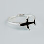 Sterling Silver Black Plane Adjustable Ring, thumbnail 3 of 6