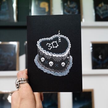 30th Gothic Birthday Cake Card, 5 of 5