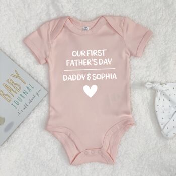Our First Fathers Day Personalised Babygrow, 4 of 8