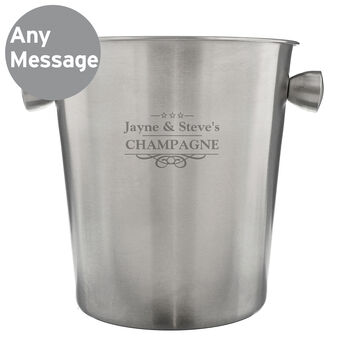 Personalised Stainless Steel Ice Bucket, 5 of 6